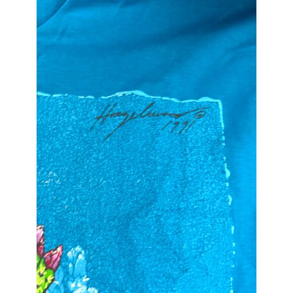 VTG Opuntia Cactus Textured Art Print T-Shirt XL 1990s Single Stitch Hazelwood - Picture 4 of 16